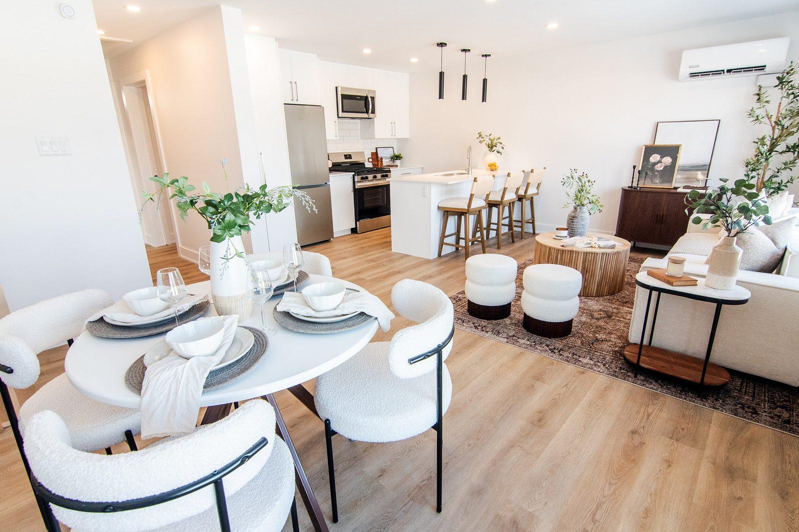 Open-concept living and dining at Young St